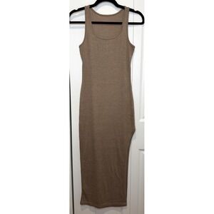 Womens Bodycon Midi Tank Dress Size S Y2K Capsule Minimalist Parisian Indie Edgy